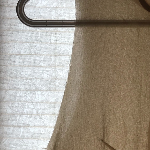 Ankle Length Cream Sheer Cover Up With Front Slit - Picture 4 of 4